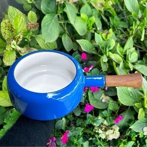 Dansk Kobenstyle Blue Enamel Sauce Pan Fondue Pot Made in France NO LID